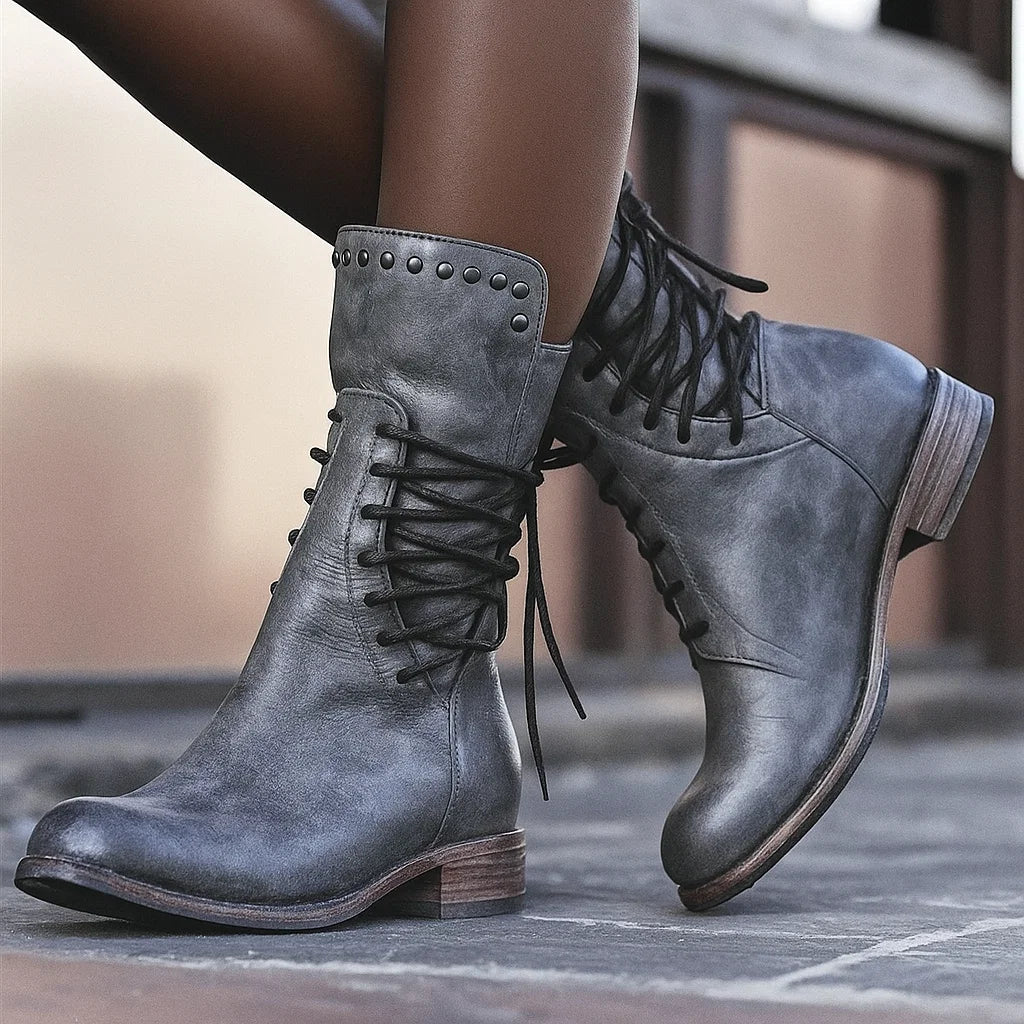 Damskie Botki Chunky Skórzane - vivano - warszawa