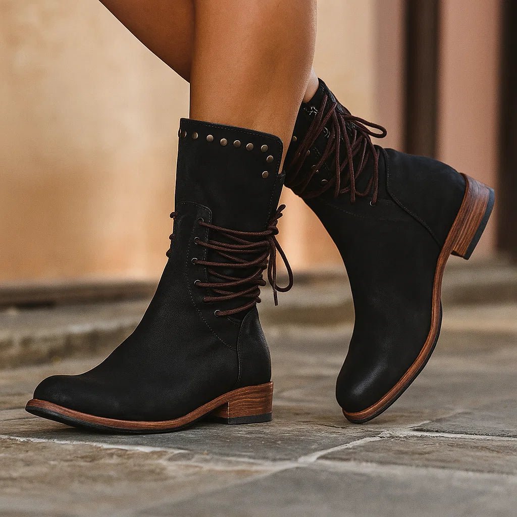 Damskie Botki Chunky Skórzane - vivano - warszawa