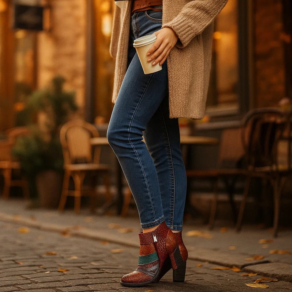 Damskie Botki ze Skóry Vintage Gracosy - vivano - warszawa