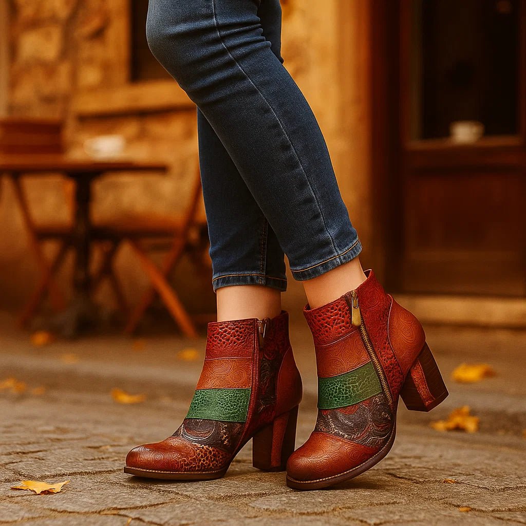 Damskie Botki ze Skóry Vintage Gracosy - vivano - warszawa