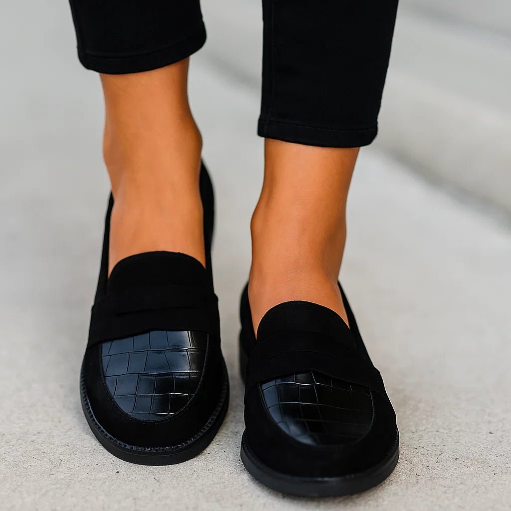 Damskie Skórzane Mokasyny z Wytłaczanym Wzorem - vivano - warszawa