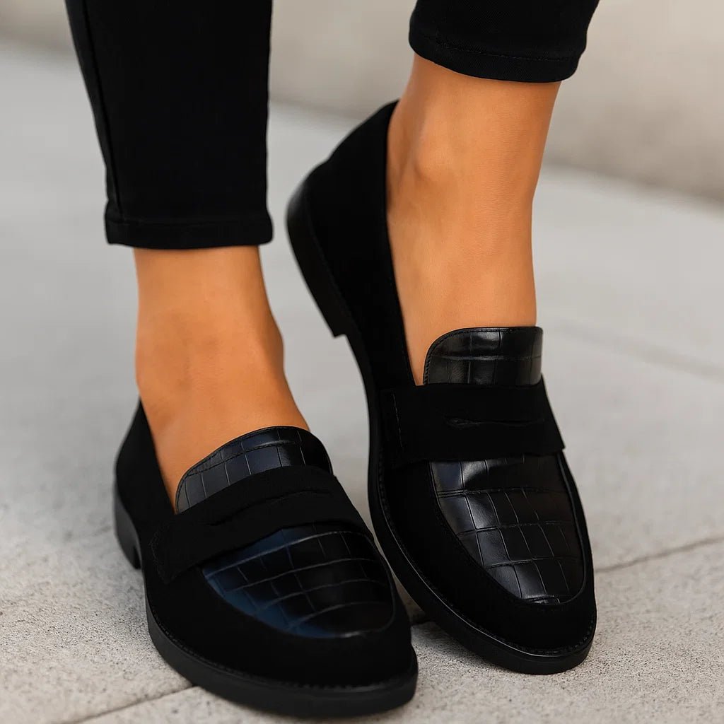 Damskie Skórzane Mokasyny z Wytłaczanym Wzorem - vivano - warszawa