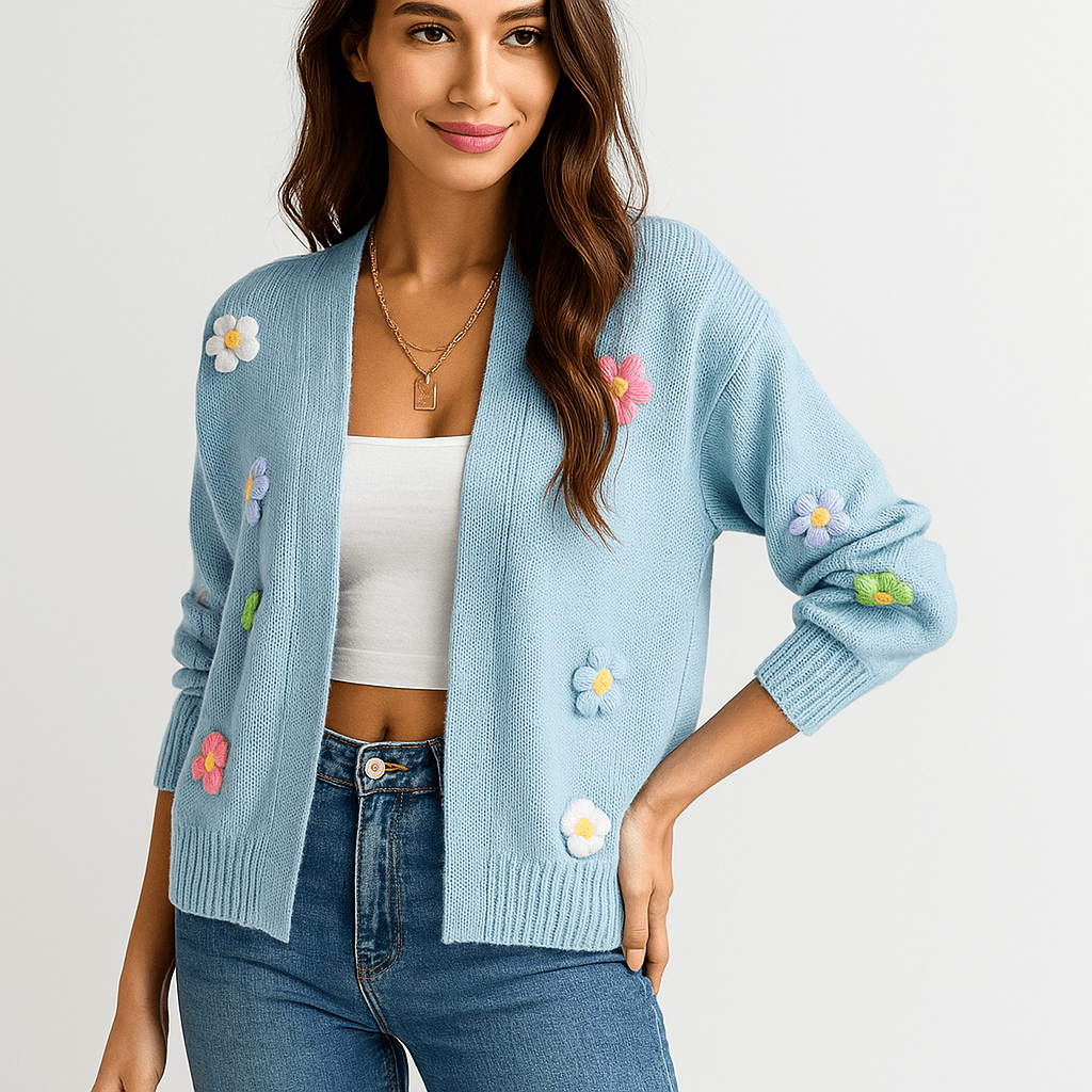 Długi Kardigan - Otwarty Przód - Komfort i Styl - vivano - warszawa