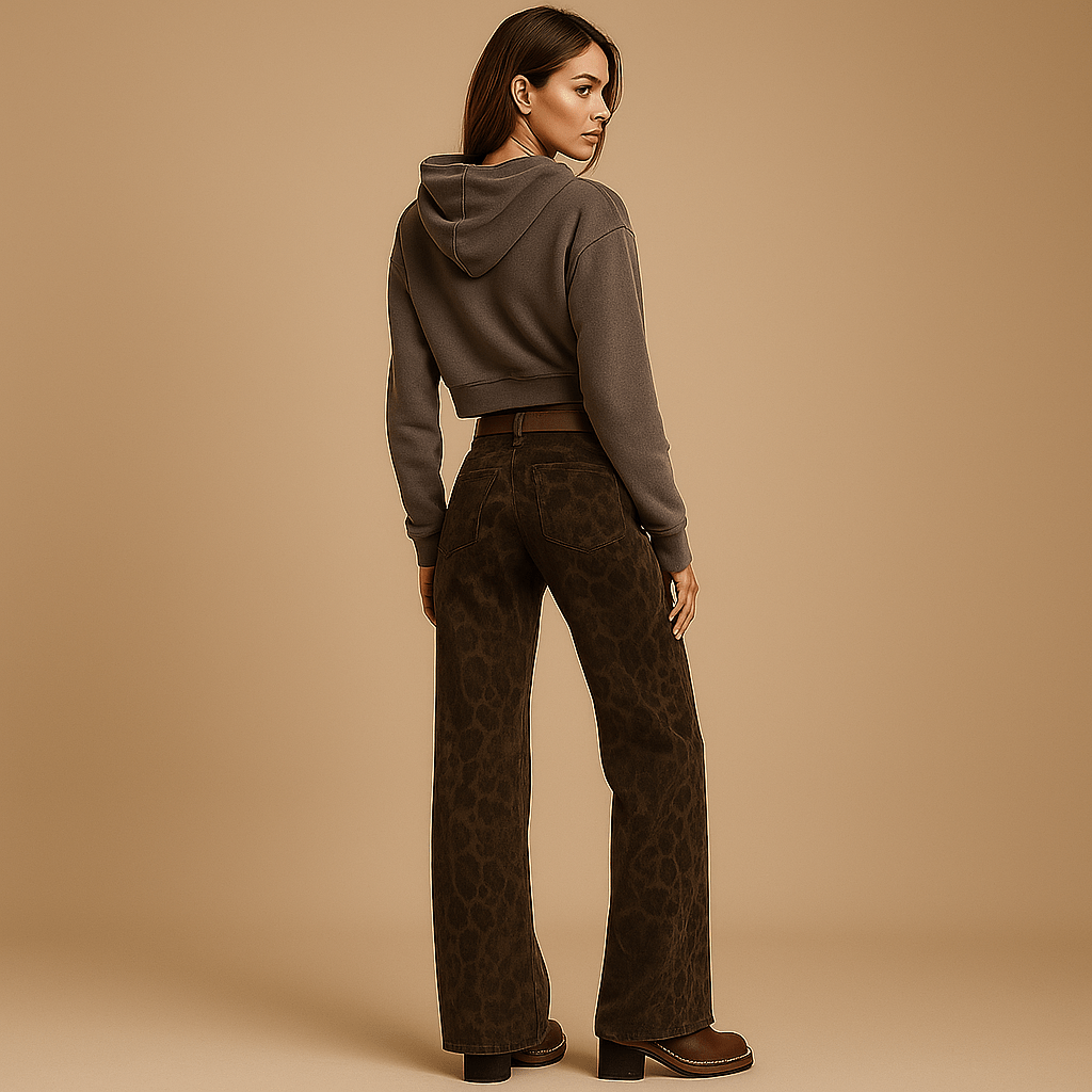 Dżinsy w panterkę dla kobiet - Stylowe - Komfortowe - Ponadczasowe - vivano - warszawa