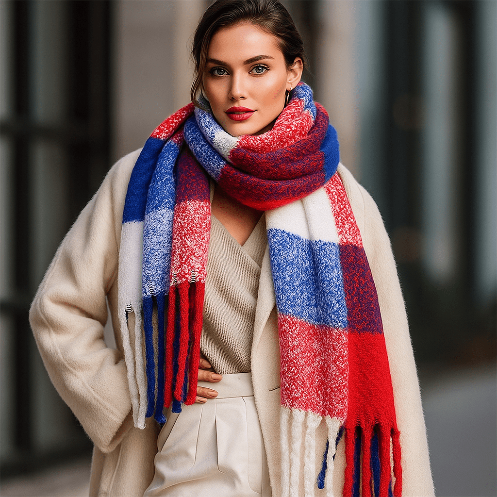 Elegancka i Miękka Szalik w Kratę – Elira