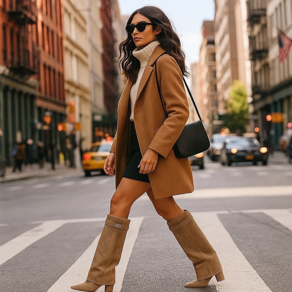 Eleganckie damskie botki zamszowe - vivano - warszawa