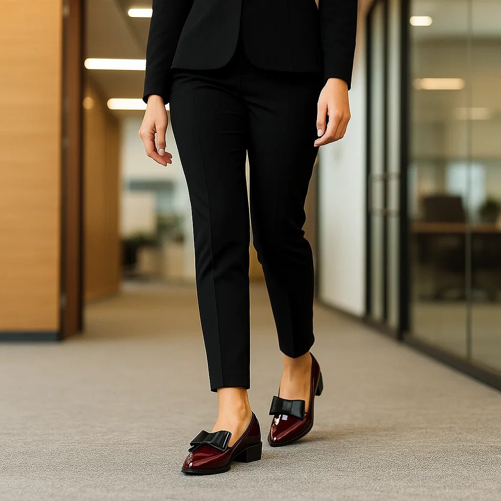 Eleganckie damskie mokasyny lakierowane z wstążką - vivano - warszawa