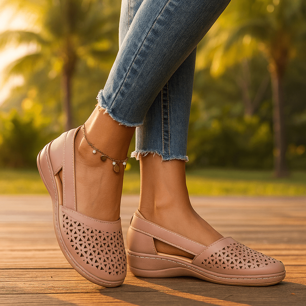 Eleganckie damskie mokasyny z perforowanym wzorem - vivano - warszawa