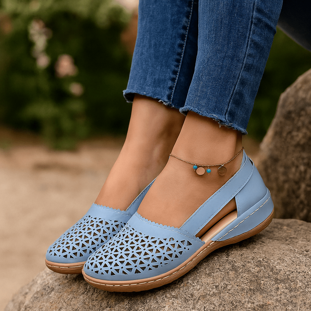 Eleganckie damskie mokasyny z perforowanym wzorem - vivano - warszawa