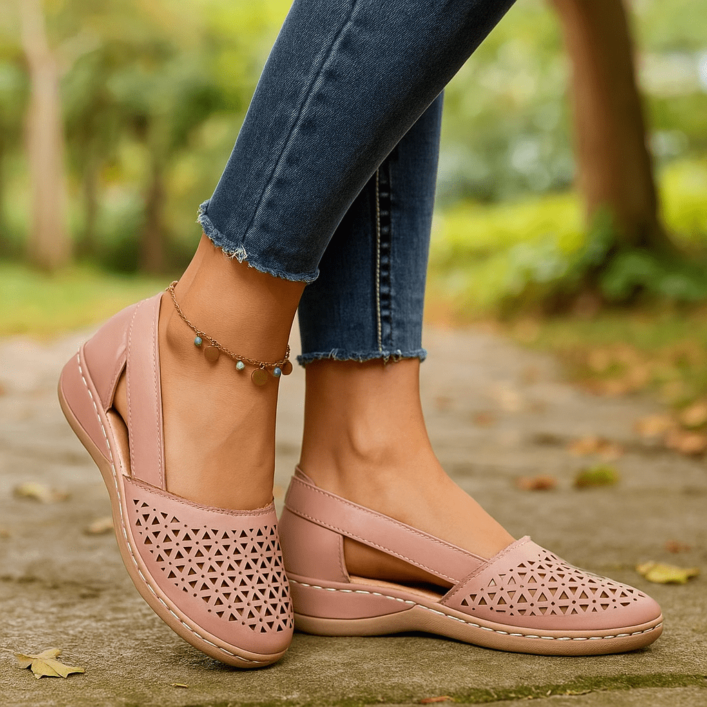 Eleganckie damskie mokasyny z perforowanym wzorem - vivano - warszawa