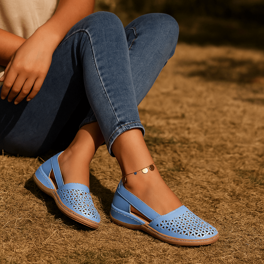 Eleganckie damskie mokasyny z perforowanym wzorem - vivano - warszawa