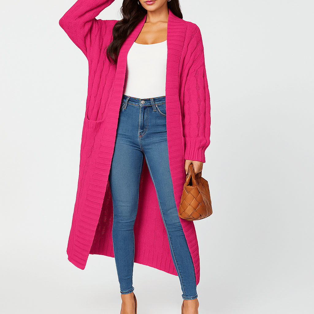 Ella Lang Kardigan - Pikowany Komfort i Styl na Co Dzień - vivano - warszawa