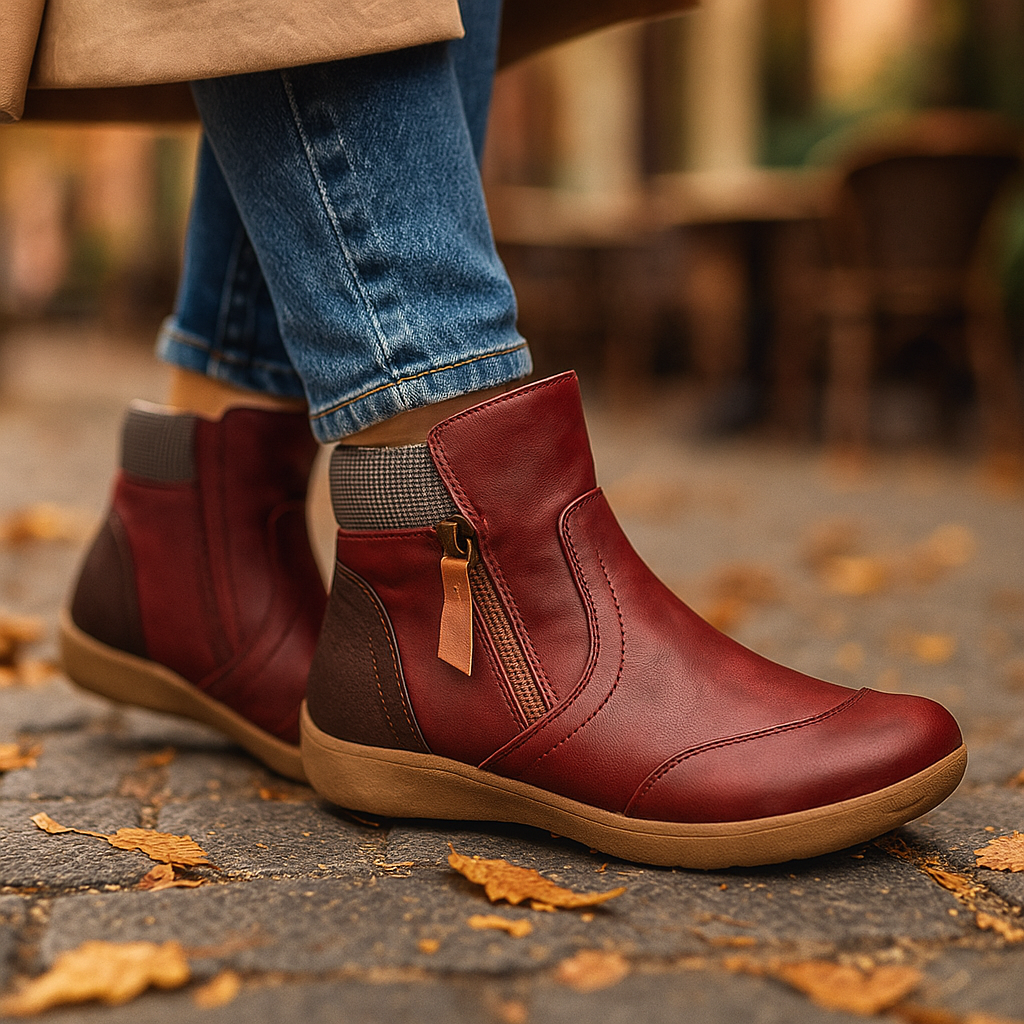 Vivano – Wodoodporne Ortopedyczne Skórzane Botki