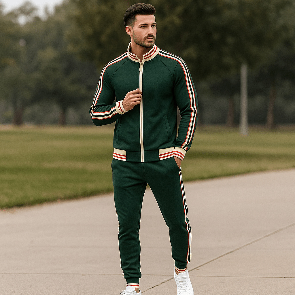 Fin - Męski dres w paski - Bluza i spodnie - vivano - warszawa