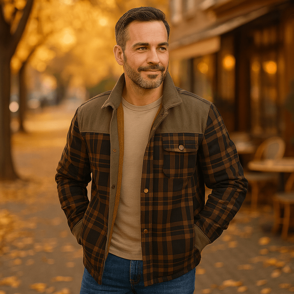 Fôret – męska ocieplana kurtka flanelowa - vivano - warszawa