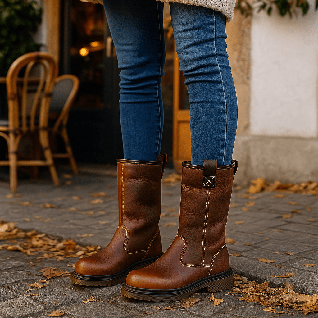 Glazel - Skórzane botki - z podszewką