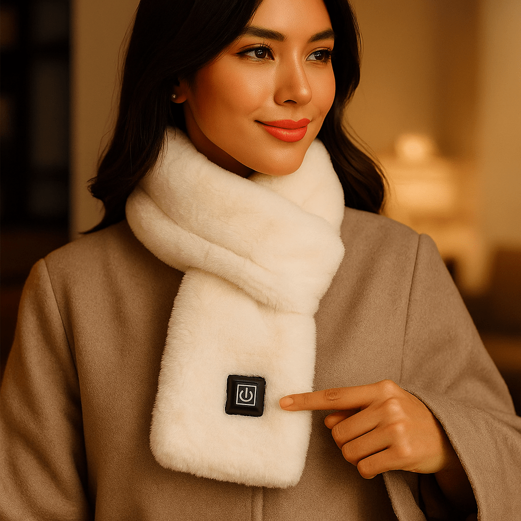 HeatCozy – Elegancka Szalik Grzewczy z Sztucznego Futra