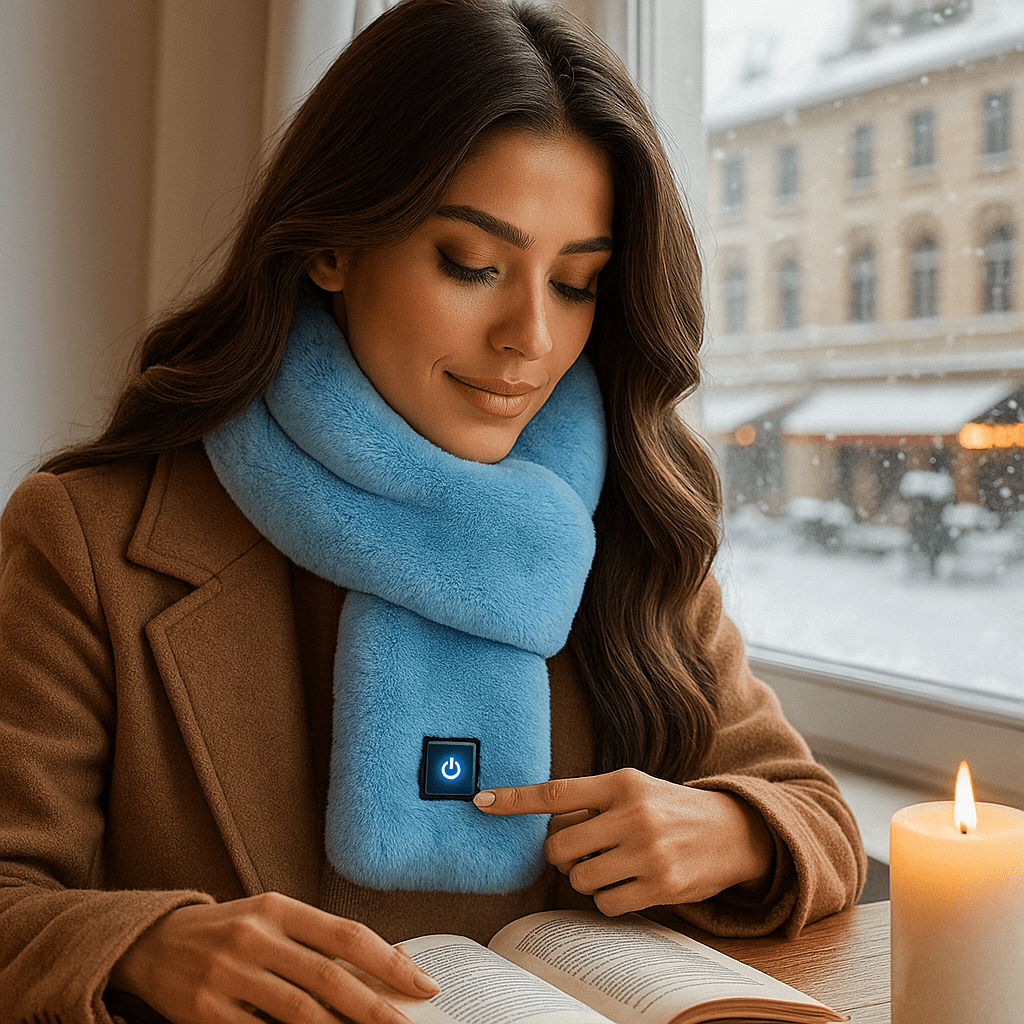 HeatCozy – Elegancka Szalik Grzewczy z Sztucznego Futra