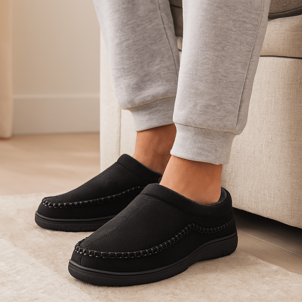 Jassy – Kapcie męskie z miękkiego materiału i ciepłe