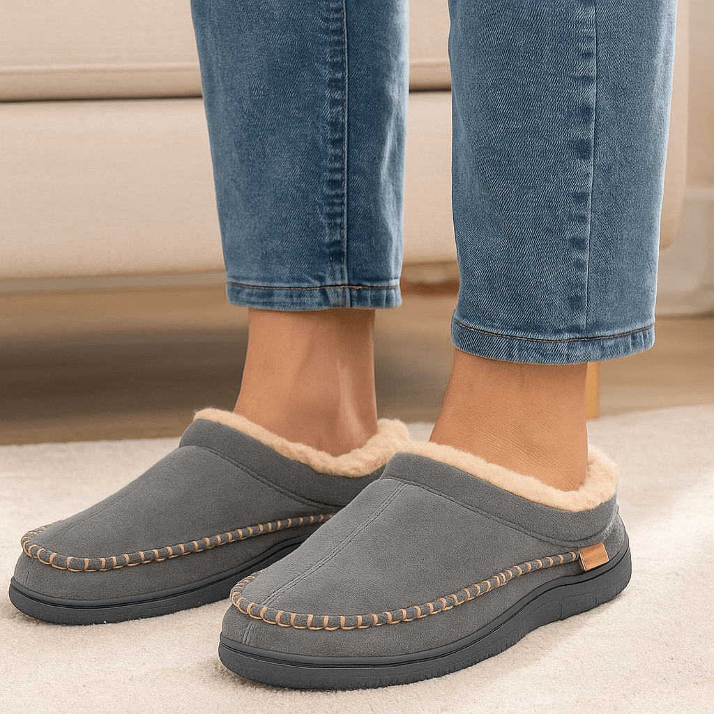 Jassy – Kapcie męskie z miękkiego materiału i ciepłe