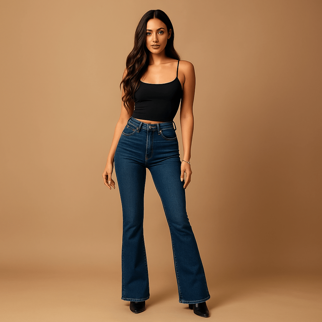 Kobiece Flare Jeans - Wysoki Stan - Komfort - Styl - Ruch - vivano - warszawa