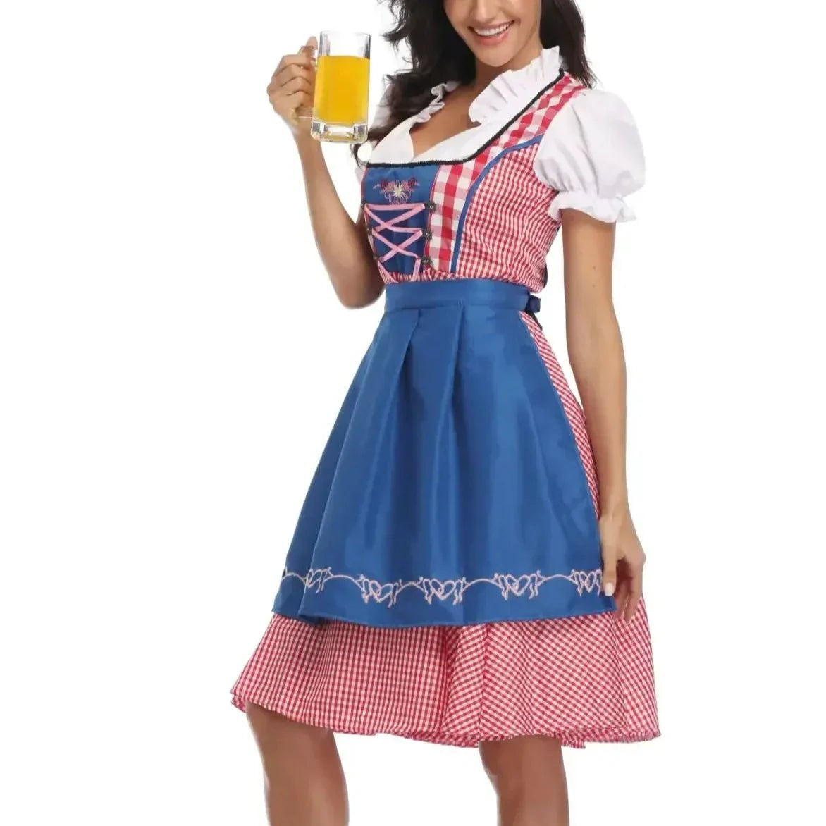 Kobiece Sukienka Dirndl na Oktoberfest - Miękki Materiał - Klasyczny Styl - Szczegółowa Tradycyjna Sukienka Festiwalowa - vivano - warszawa