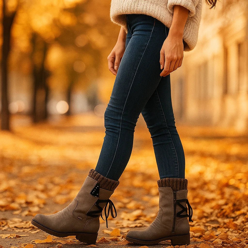 Kobiece Zamszowe Botki z Paskiem - vivano - warszawa