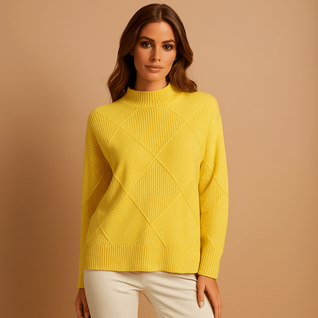 Kobiecym sweter kaszmirowy - wysoki kołnierz - miękki i ciepły - vivano - warszawa