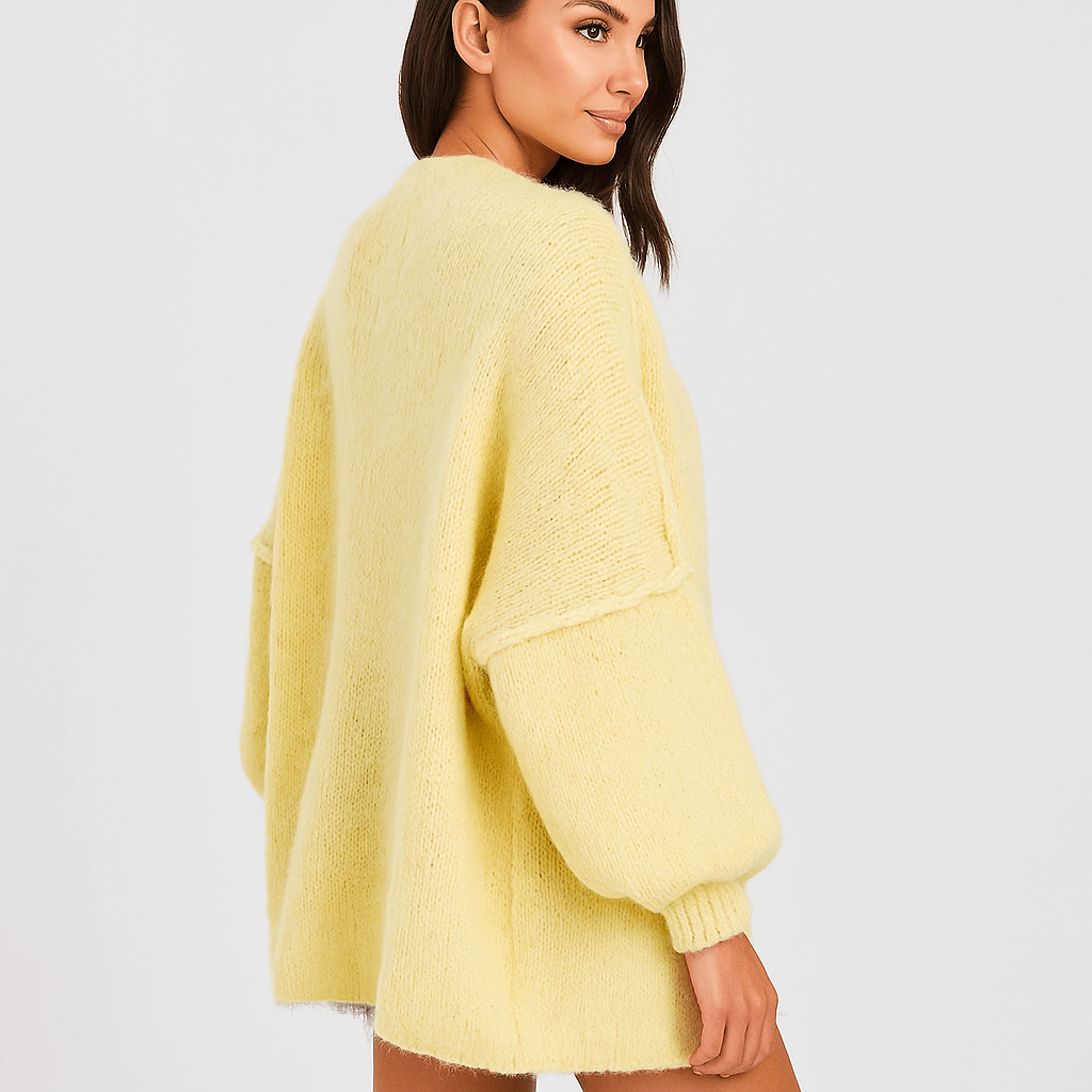 Kobieta Oversized Sweter Kardigan - Miękki - Komfortowy - Ciepły - vivano - warszawa