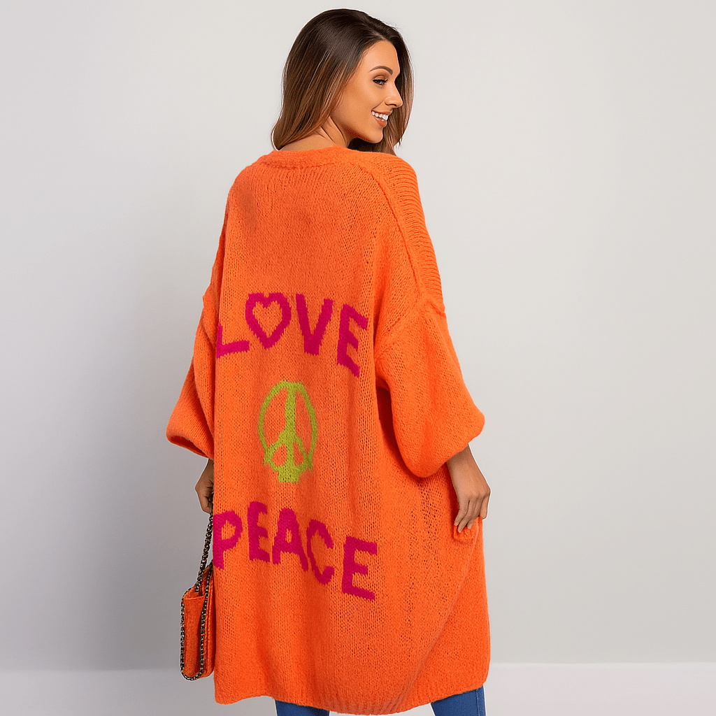 Kolorowy Kardigan Miłości - Stylowe Zimowe Ciepło - Unikalny Komfort - vivano - warszawa