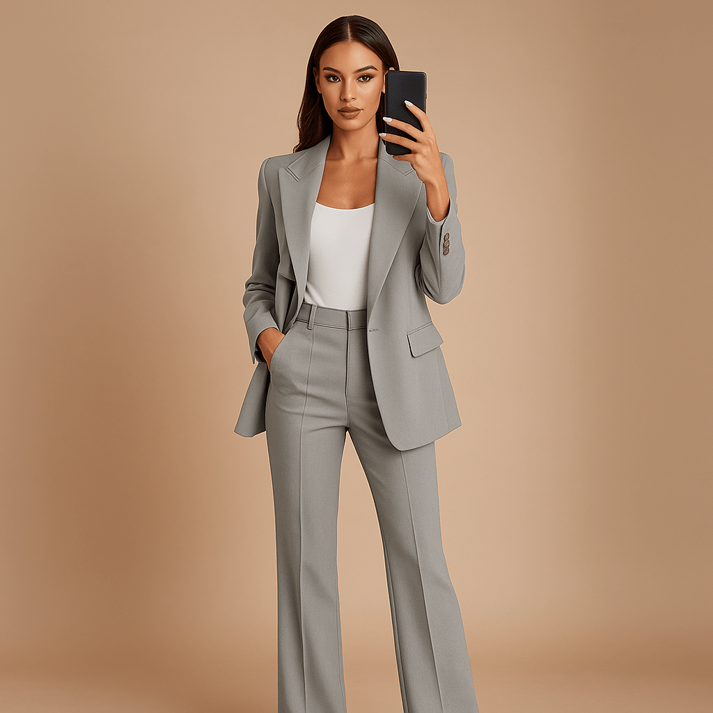 Komplet Słuchawka - Marynarka i Spodnie - Damski Luo - vivano - warszawa