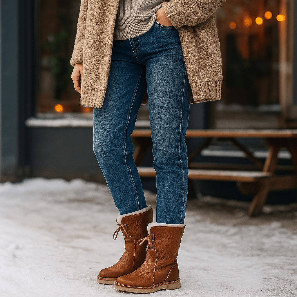 Krótkie śniegowce damskie - ciepłe - stylowe - zimowe