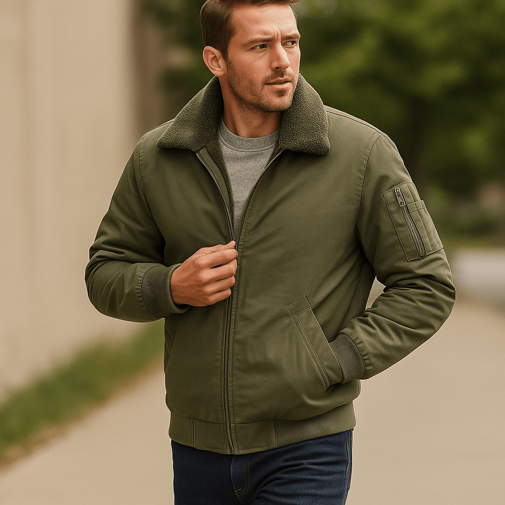 Kurtka Dorevelle - Podwójny bomber - Wełna jagnięca - Męska - vivano - warszawa