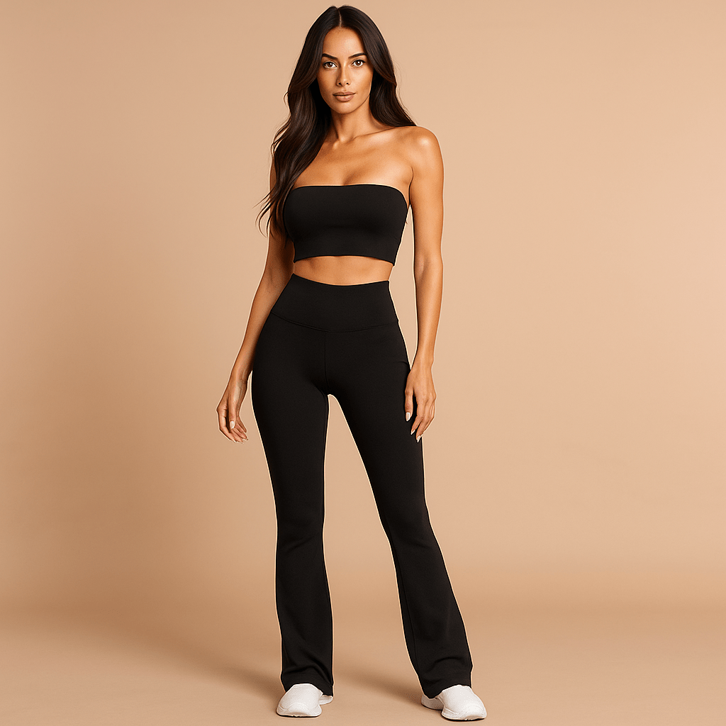 Legginsy Allegra - Krój A - Dekolt w kształcie V - Komfort Luo - vivano - warszawa