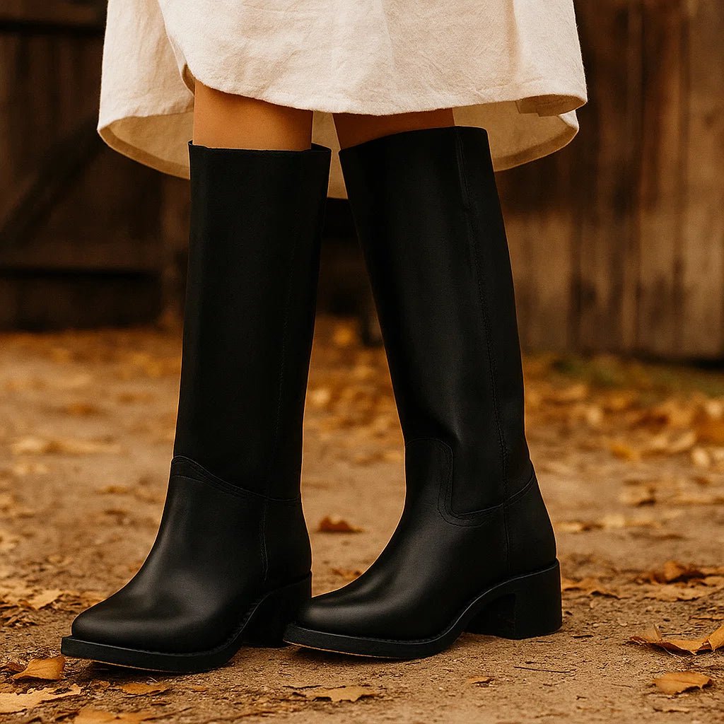 Leonie – długie skórzane botki damskie - vivano - warszawa