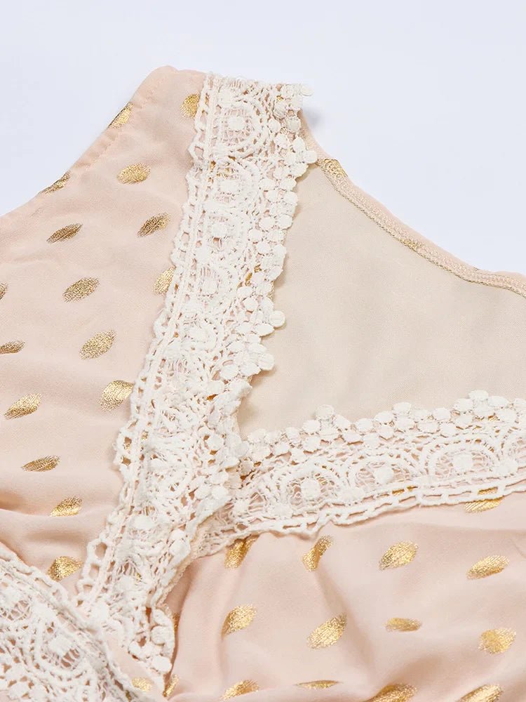 Letnia Sukienka Maxi z Koronkowymi Wstawkami - vivano - warszawa