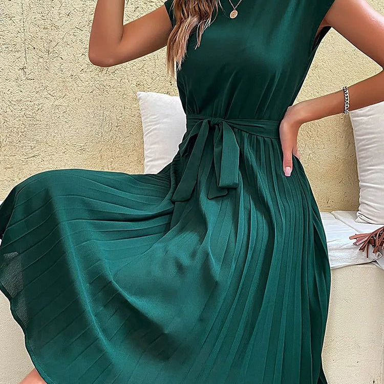 Letnia sukienka z krótkim rękawem i wiązaniem w talii – zwiewny fason na co dzień - vivano - warszawa