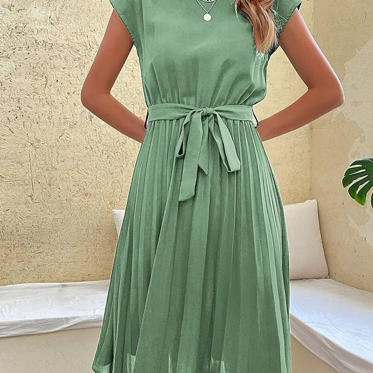 Letnia sukienka z krótkim rękawem i wiązaniem w talii – zwiewny fason na co dzień - vivano - warszawa