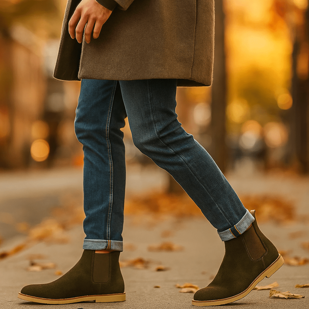 Luxe – Skórzane Zamszowe Botki Chelsea