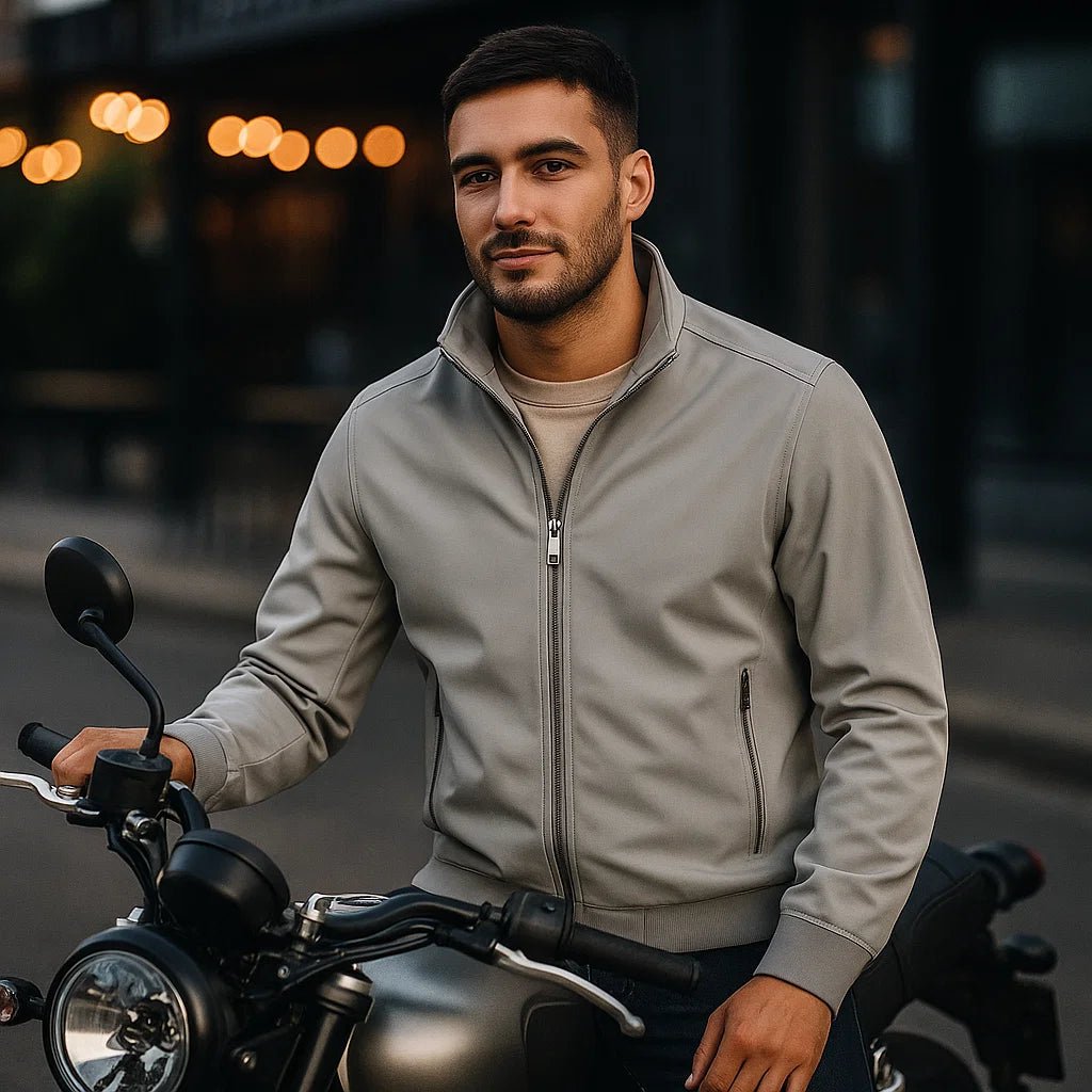 Luźna Kurtka dla Mężczyzn - Wysoki Kołnierz - Komfort i Styl - vivano - warszawa