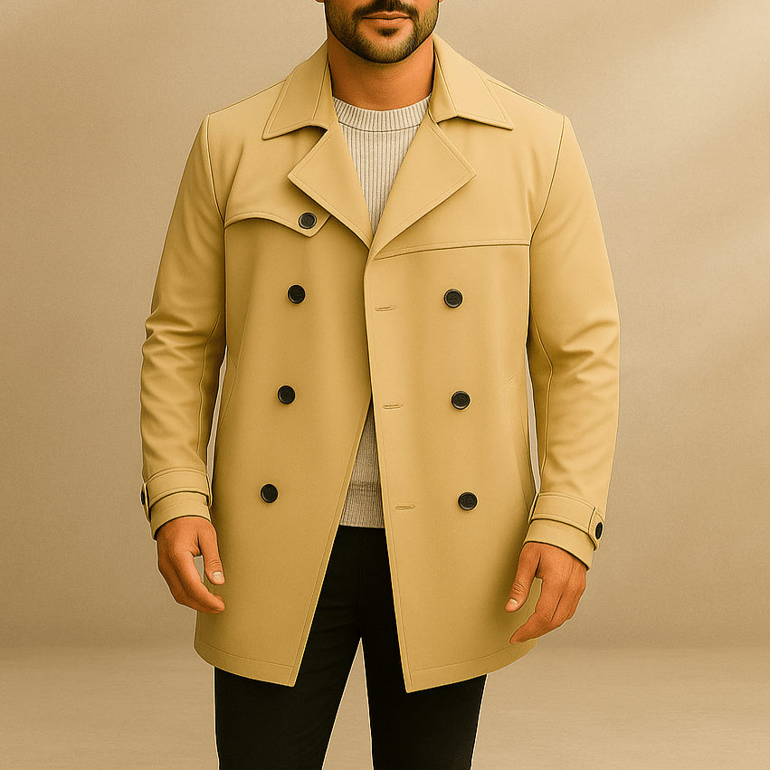 Męska Casual Kurtka Podwójnie Dziana - Komfort - Styl - Ciepło - vivano - warszawa