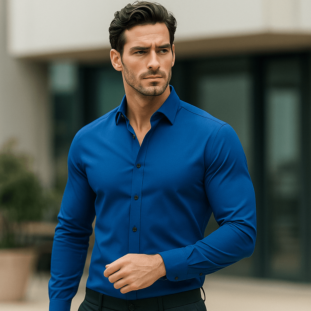 Męska koszula stretch - elegancki slim fit - dopasowana - vivano - warszawa