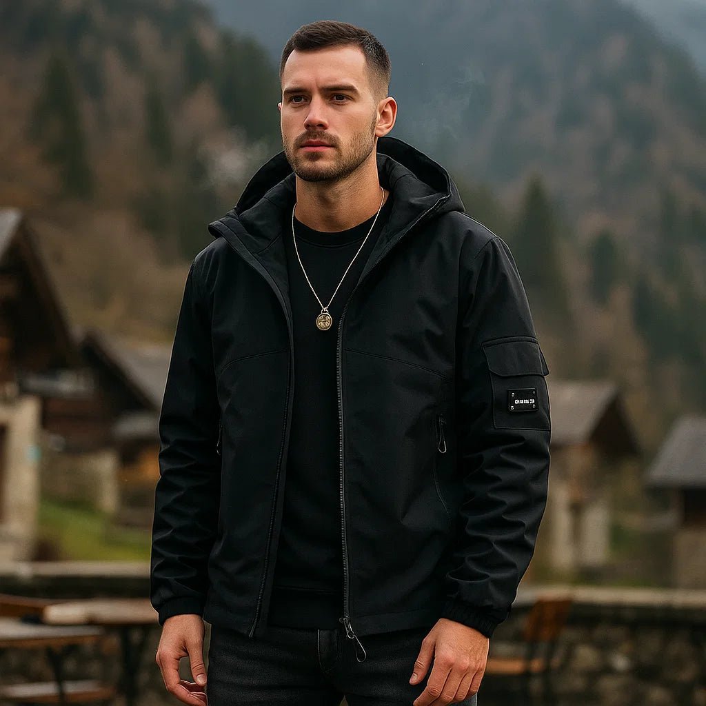 Męska kurtka narciarska wodoodporna z kapturem