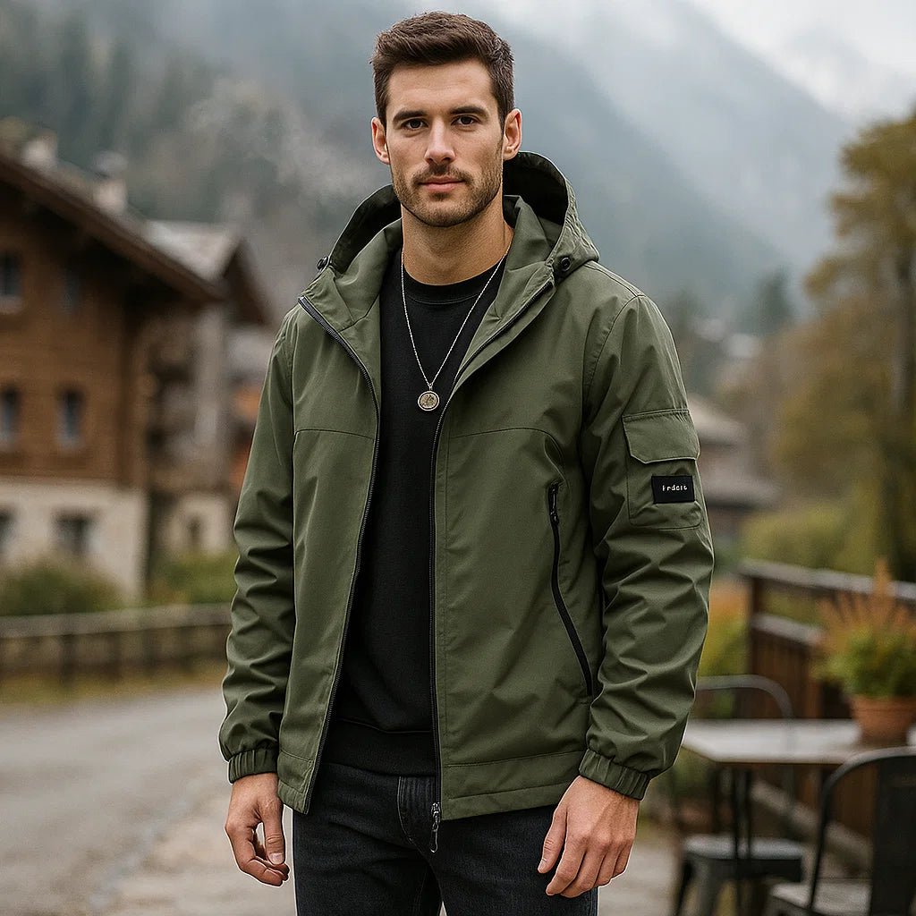 Męska kurtka narciarska wodoodporna z kapturem