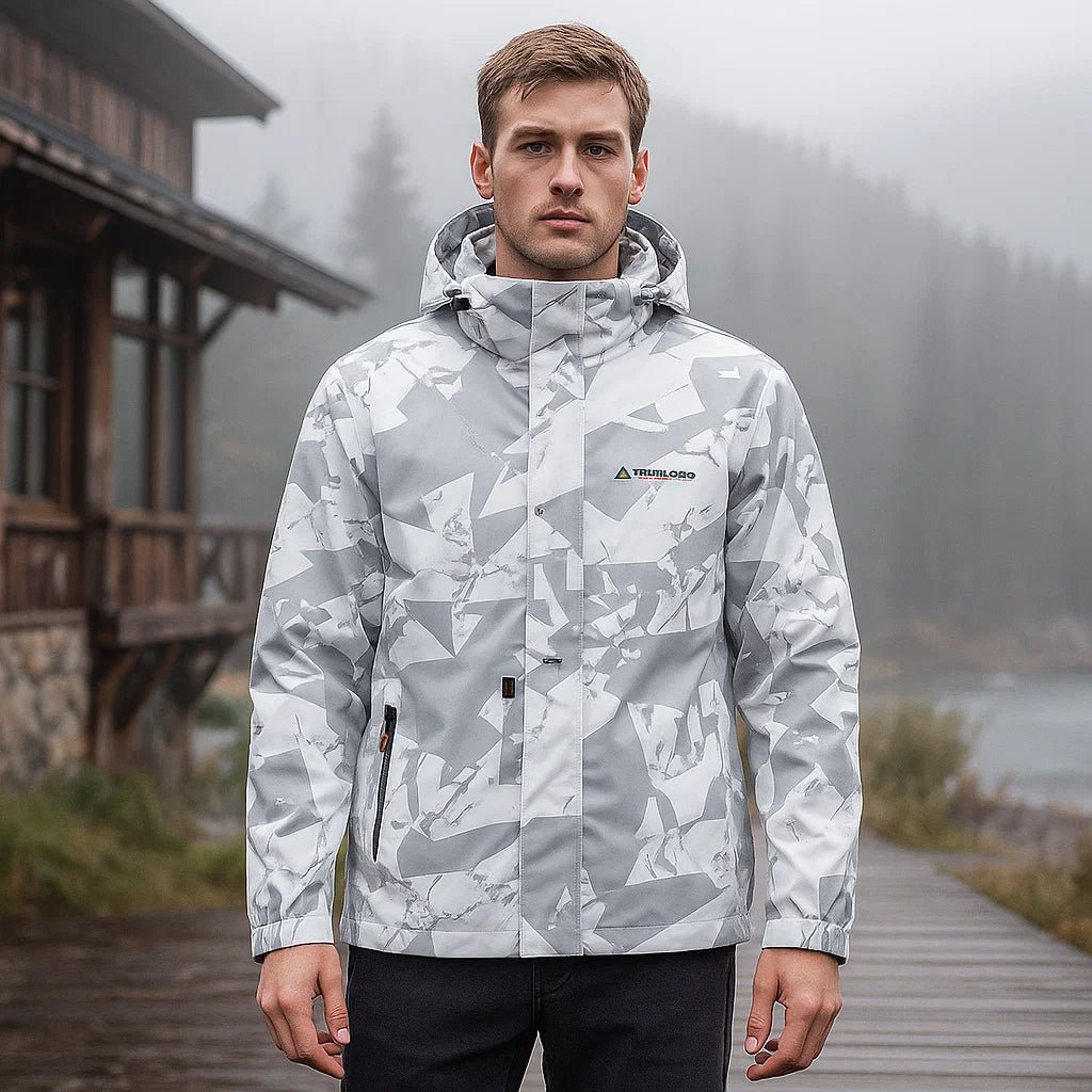 Męska kurtka narciarska wodoodporna z nowoczesnym kapturem