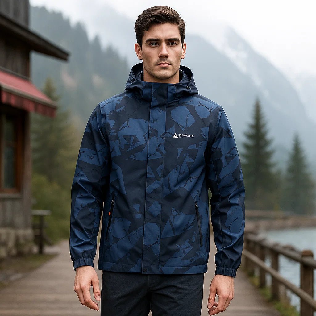 Męska kurtka narciarska wodoodporna z nowoczesnym kapturem