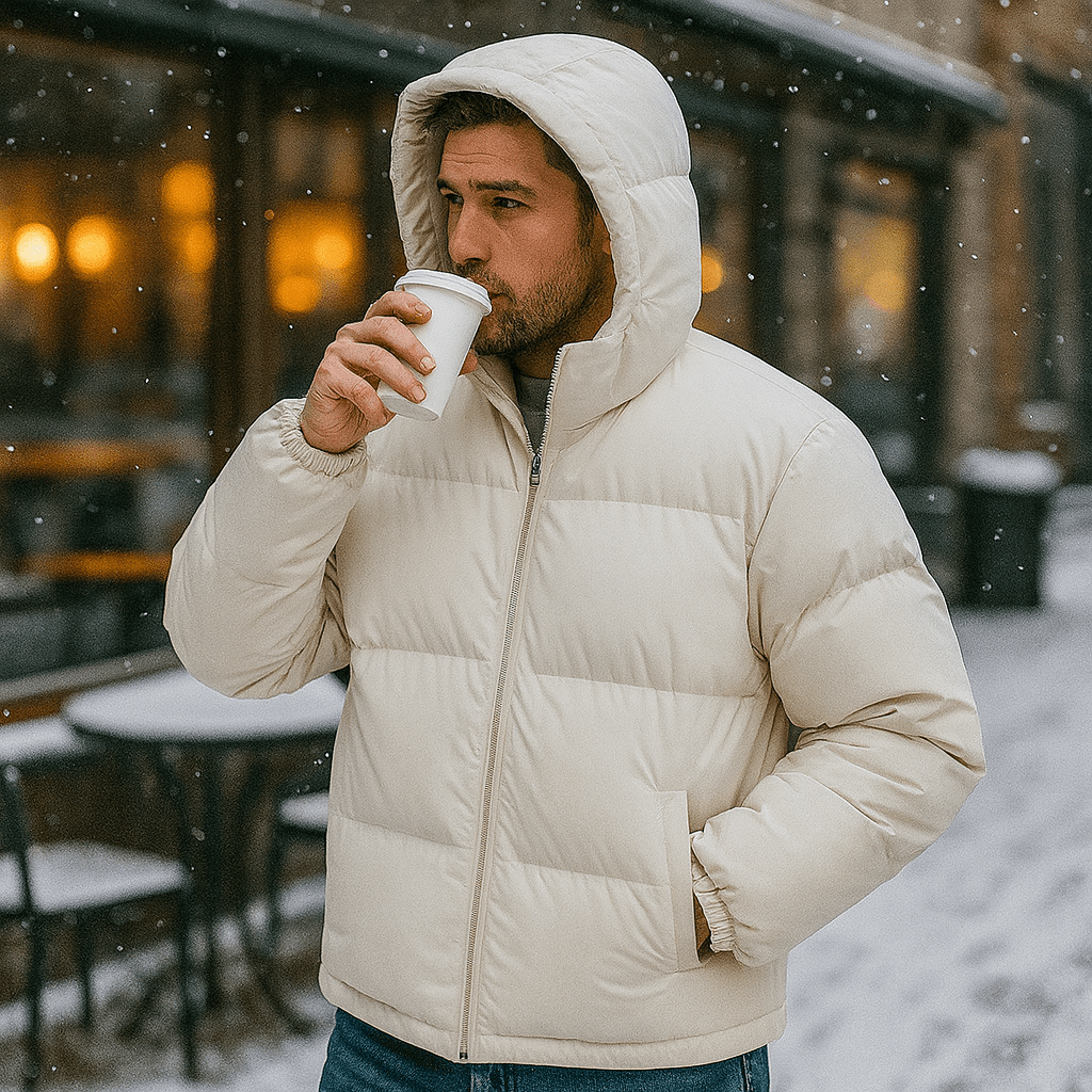 Męska kurtka narciarska zimowa Donsjas z kapturem Regular Fit