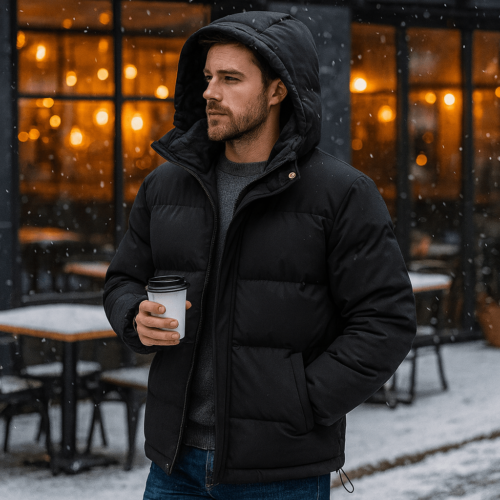 Męska kurtka narciarska zimowa Donsjas z kapturem Regular Fit