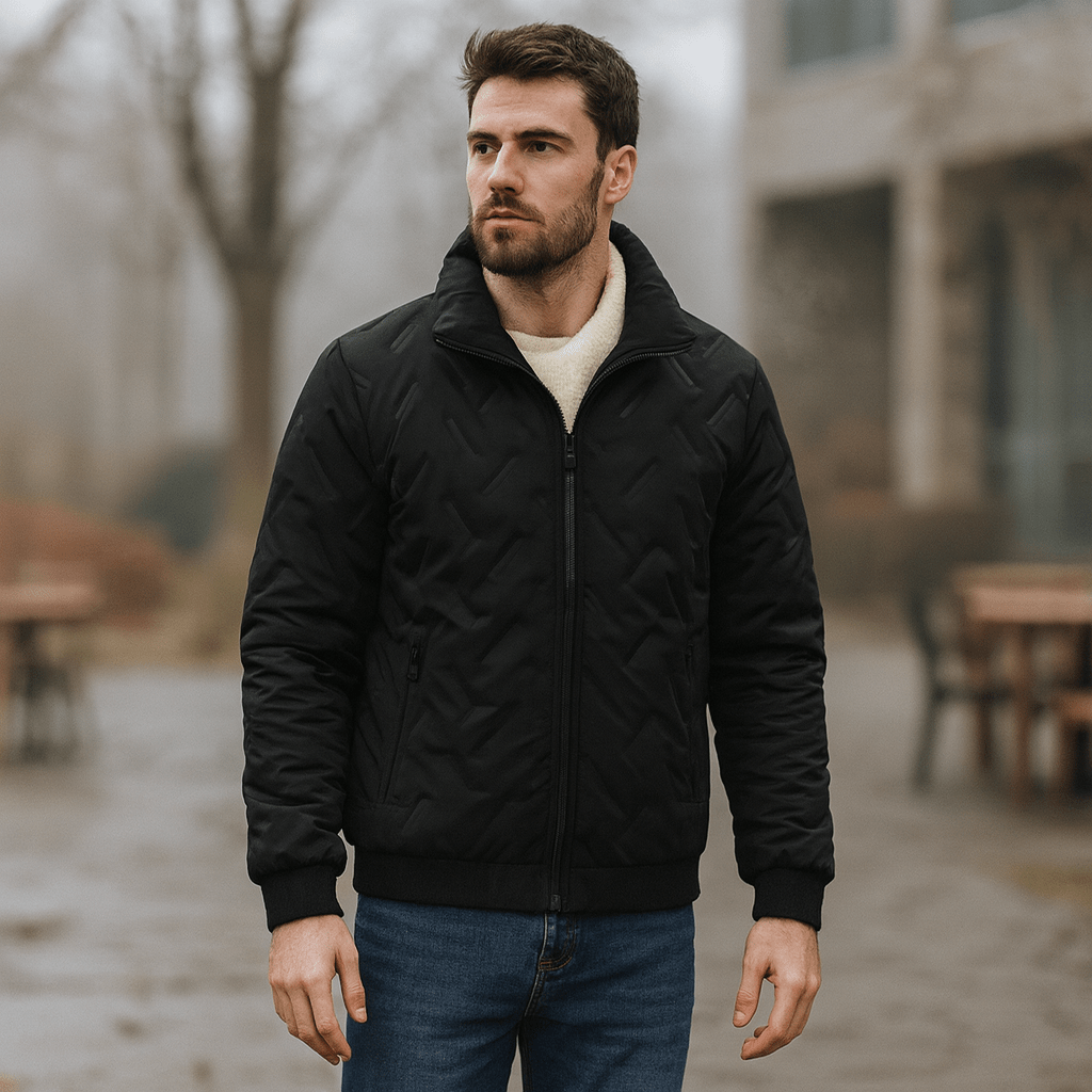 Męska kurtka narciarska zimowa wiatroszczelna z klasycznym designem