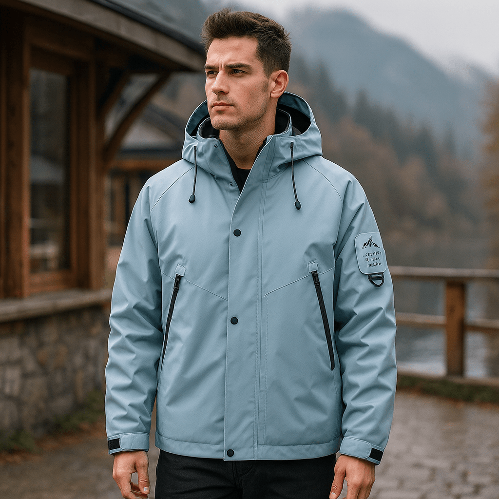 Męska wodoodporna zimowa kurtka narciarska z kapturem